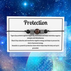 Provázkový náramek s minerály - PROTECTION
