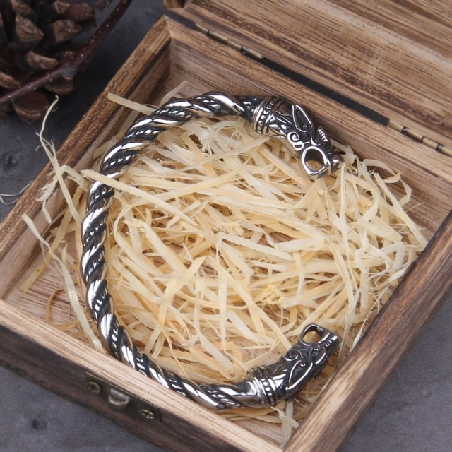 Vikingský náramok z chirurgickej ocele - SILV